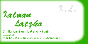 kalman latzko business card
